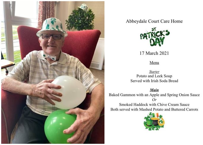 All the staff and residents at Abbeydale Court Care Home wish you all a “Happy St Patrick’s Day” - Thumbnail