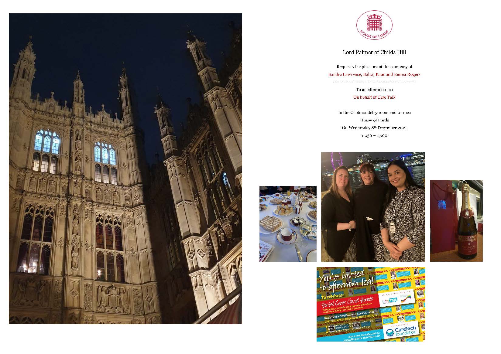 Invitation to afternoon tea at The House of Lords - Thumbnail